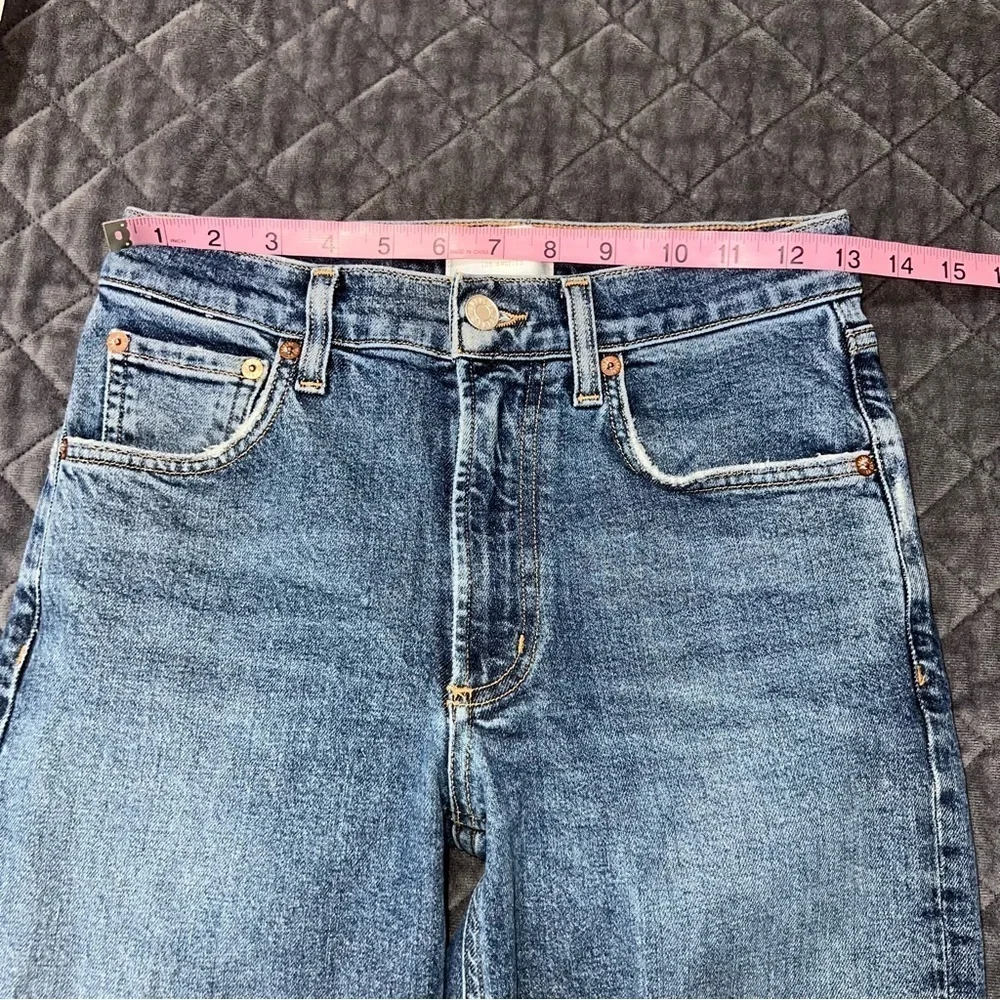 AGOLDE Jeans Women’s 24 Kye Straight Crop Frayed Raw Hem B29